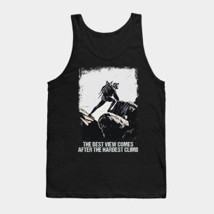 Rock Climbing Quote Vintage Grunge Mountain Summit Art Style Tank Top